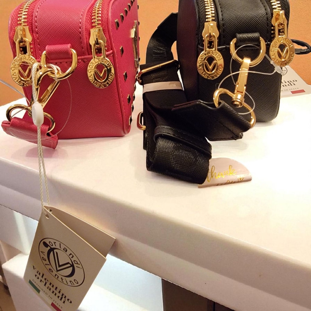 Valentino Orlandi Pink or Black Studded Crossbody Bags - Picture 4 of 6